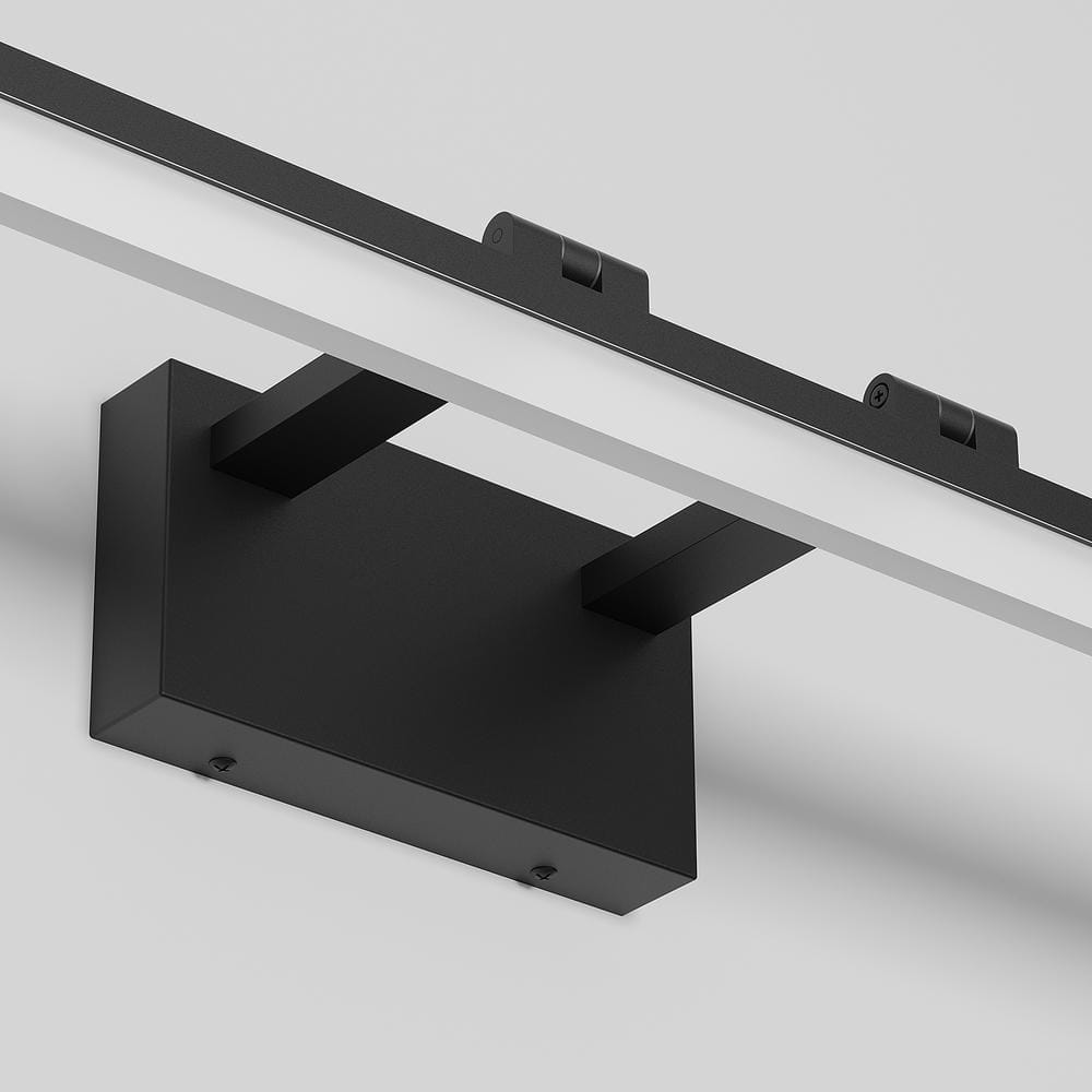 31.5'' Black Metal Dimmable LED Vanity Light with Acrylic Shade
