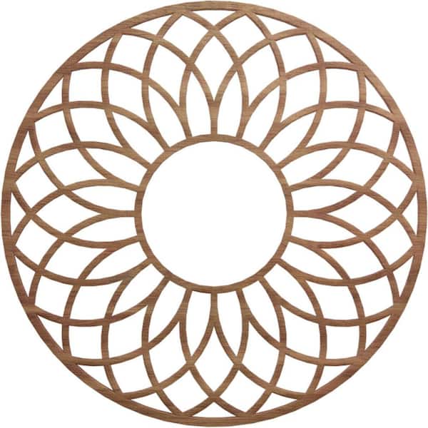 Ekena Millwork 0.375 in. x 24 in. x 24 in. Wood (Walnut) Medallion Moulding