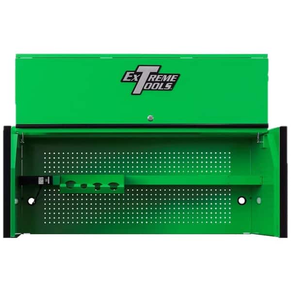 Extreme Tools RX Series 55 in. Green Triple Bank Hutch with Gloss Black Handle and Trim