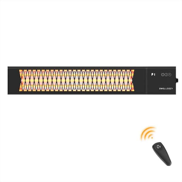 1500-Watt Outdoor Stainless Steel Electric Ceiling Mounted Patio Heater with Remote Control and Timer Setting