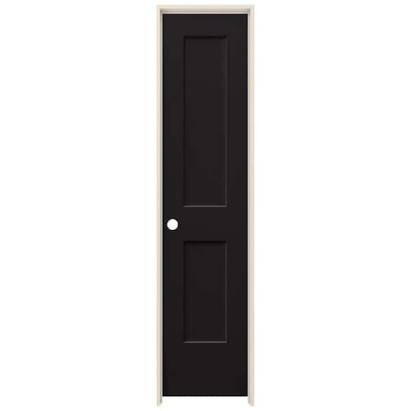 20 in. x 80 in. Monroe Black Painted Right-Hand Smooth Solid Core Molded Composite MDF Single Prehung Interior Door