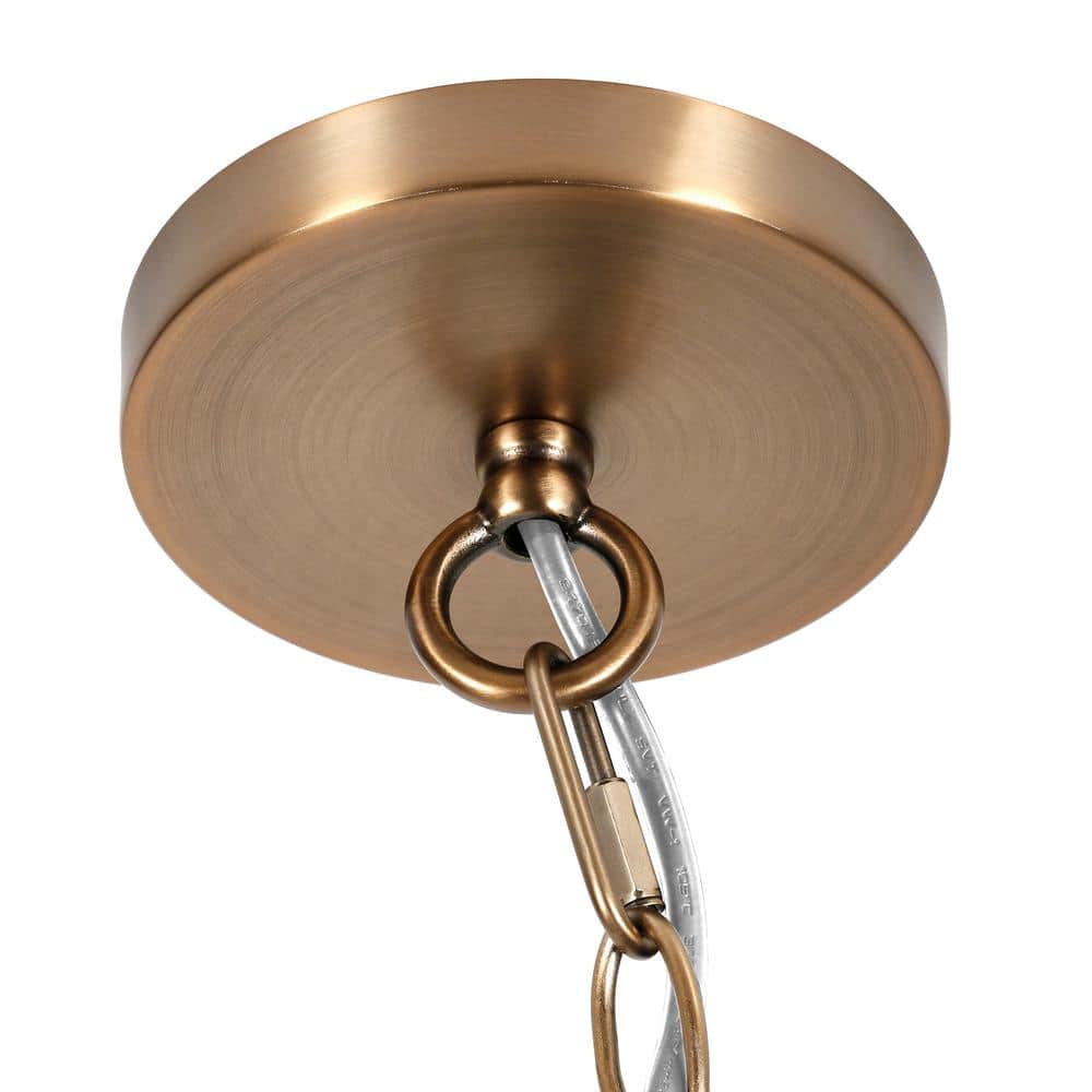 Verona 1-Light Brass Pendant with Seeded Glass Shade