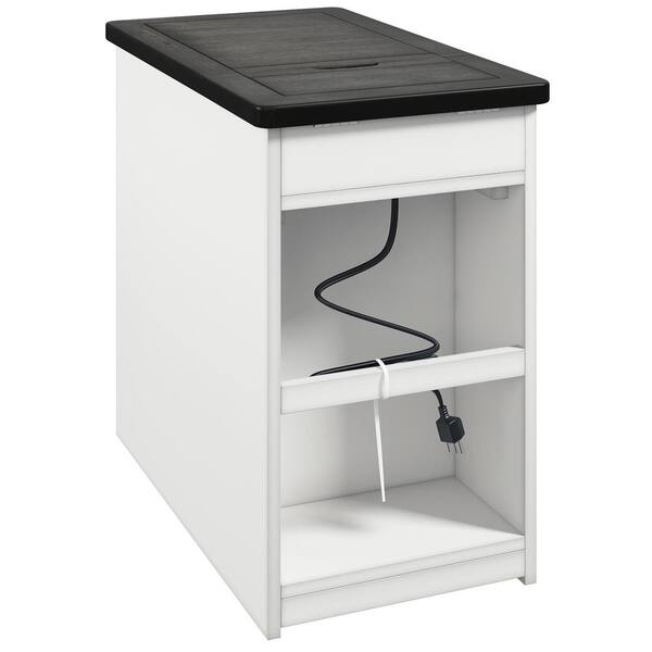 black nightstand with usb port