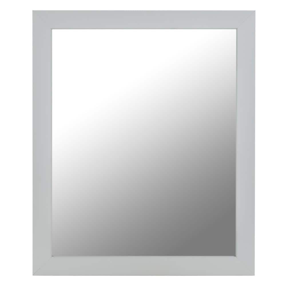 26 in. W x 32 in. H Rectangular Wood Framed Wall Bathroom Vanity Mirror in 