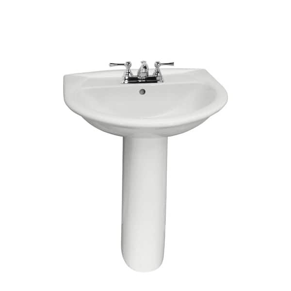 Barclay Products Karla 505 Pedestal Combo Bathroom Sink in White Barclay Products Karla 505 Pedestal Combo Bathroom Sink in White