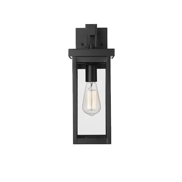 Barkeley 1-Light 6 in. Powder Coated Black Outdoor with Clear Glass