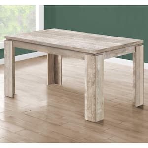 Danielle Cottage White Brown Wood 35.5 in 4 Legs Dining Table (Seats 6)