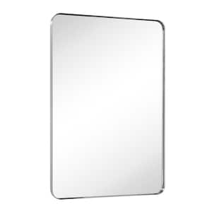 Kengston 30 in. W x 40 in. H Rectangular Stainless Steel Framed Wall Mounted Bathroom Vanity Mirror in Brushed Nickel
