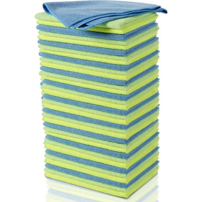 Quickie Absorbing/Fast Drying Microfiber Cleaning Cloth (12 Pack)  (2052237), Blue, 12 Count