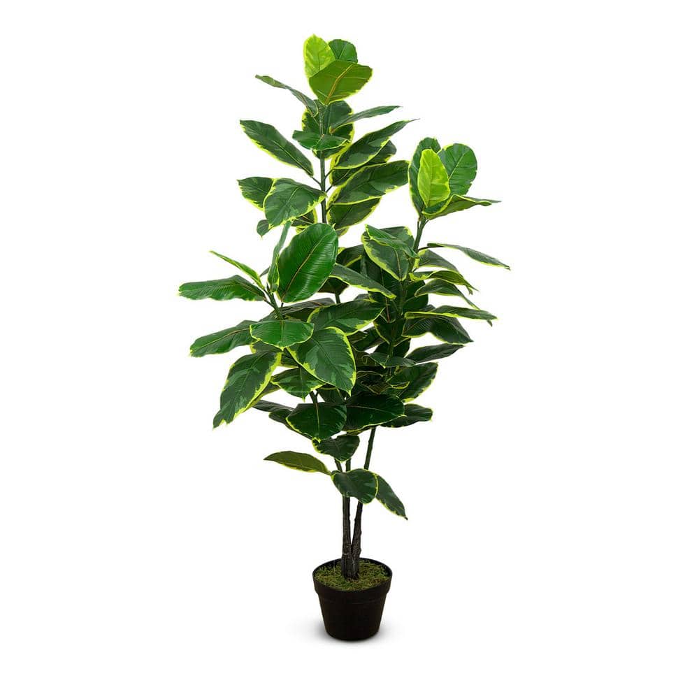Botanical 4.4 ft. Artificial Ficus Elastica in Pot
