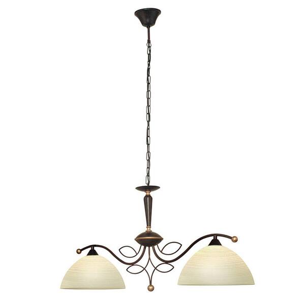 EGLO Beluga 2-Light Antique Brown Linear Chandelier-DISCONTINUED