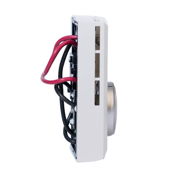 Cadet Double Pole Mechanical Wall Thermostat for Electric Heaters (Model:  T522-W), 22 Amp, White