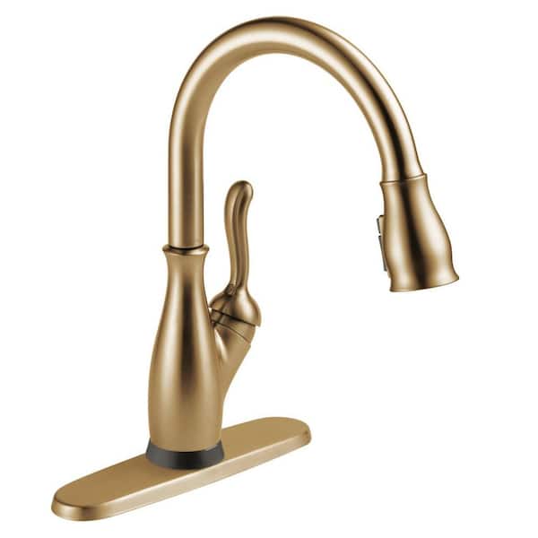 Delta Leland Touch Single-Handle Pull-Down Sprayer Kitchen Faucet (Google Assistant, Alexa Compatible) in Champagne Bronze
