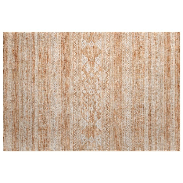 Dream Shag Premium Machine Washable Abstract ADS714 Copper 3 ft. x 4 ft. Area Rug