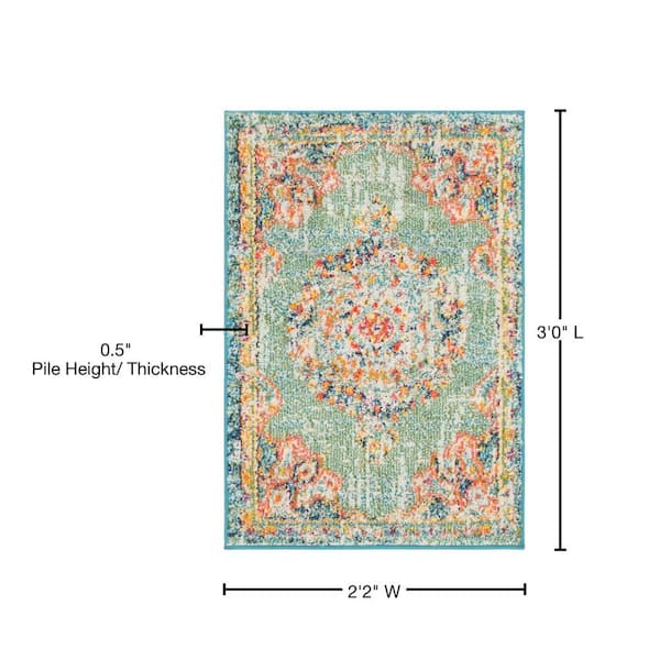 Unique Loom Penrose Alexis Green 2 ft. 2 in. x 3 ft. Area Rug 3143358 - The  Home Depot