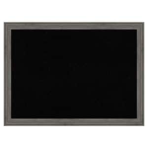 Regis Barnwood Grey Narrow Wood Framed Black Corkboard 31 in. x 23 in. Bulletin Board Memo Board