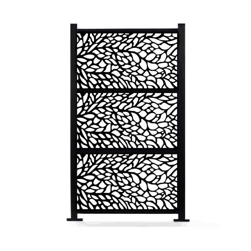 Ejoy New Style MetalArt Laser Cut Metal Black Privacy Fence Screen ...