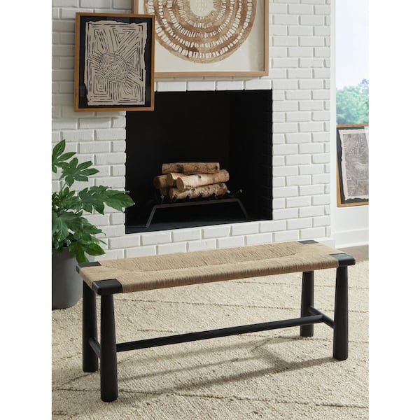 Signature DESIGN BY ASHLEY Acerman Brown/Black 48.13 in. Accent Bedroom Bench Backless