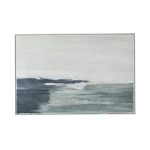 Anky Framed Art Print 48 in. x 32.3 in. Large Rectangle Framed Wall Art Ocean Waves Canvas Print