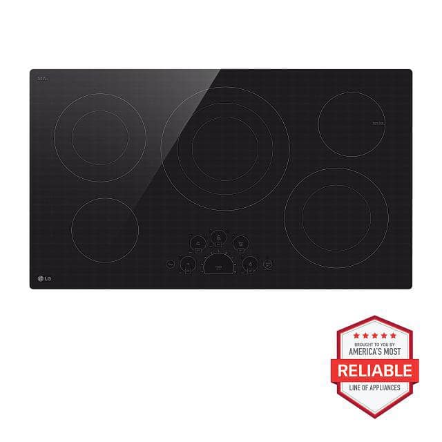 36" Black Ceramic Electric Cooktop with Touch Controls