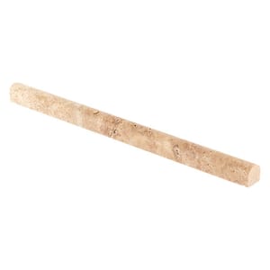 Noce Brown .75 in. x 12 in. Honed Travertine Wall Pencil Tile (1 Linear Foot)