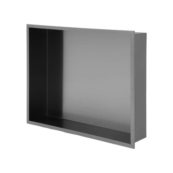 19 in. W x 15 in. H x 3.94 in. D Stainless Steel Shower Niche (Set of 1) Pieces in Gunmetal Black