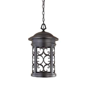 Ellington 1-Light Oil Rubbed Bronze Outdoor Hanging Lamp with Metal Cage Shade