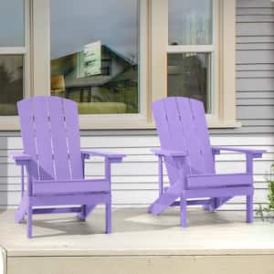 Purple Weather Resistant HIPS Plastic Adirondack Chair for Outdoors (2-Pack)