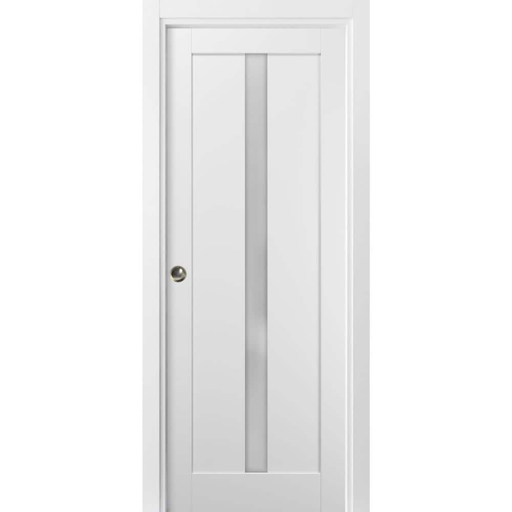 30 in. x 96 in. 1 Panel White Finished Solid MDF Sliding Door with Hardware price history on PriceWatchPro