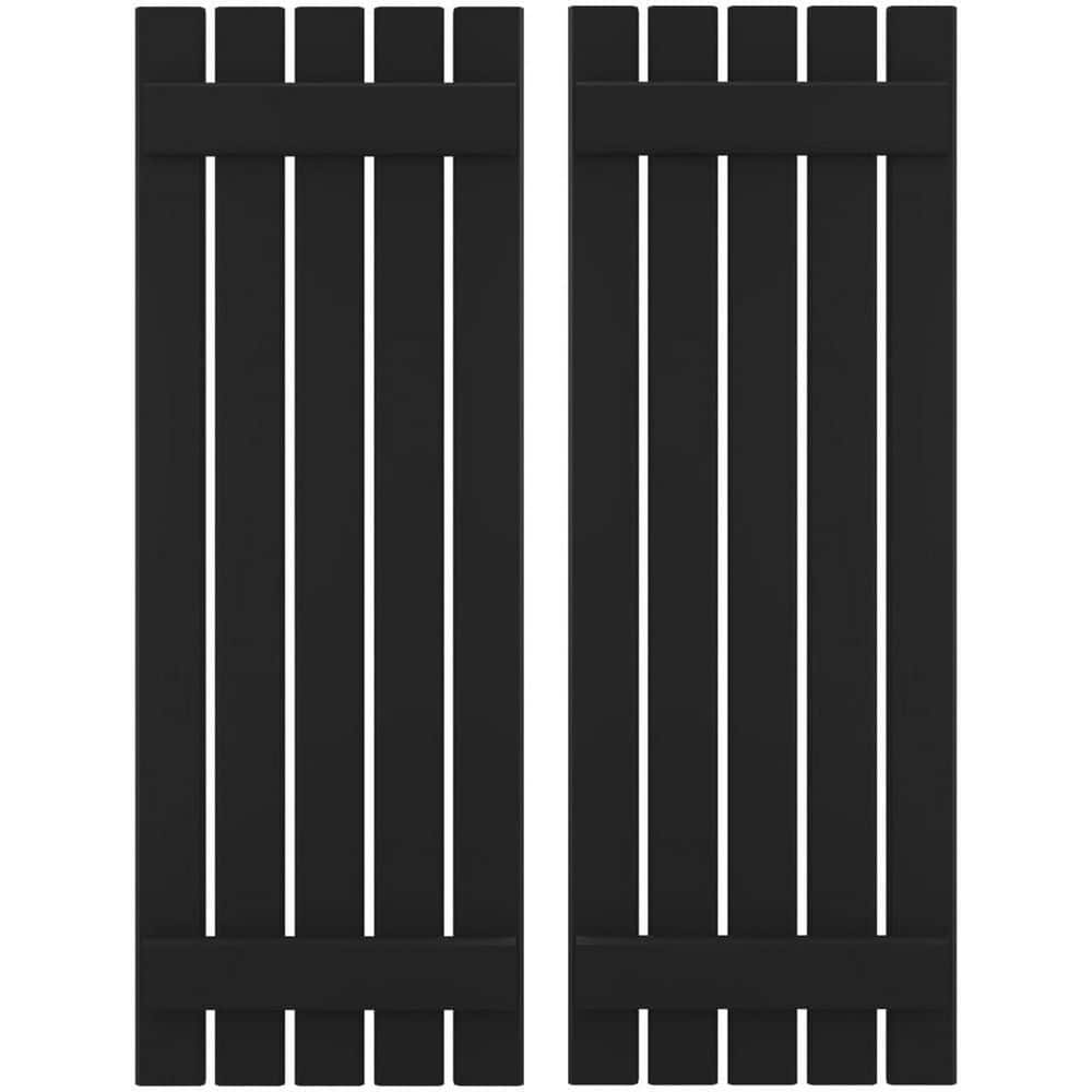 19-1/2 in. W x 57 in. H Americraft 5-Board Exterior Real Wood Spaced Board and Batten Shutters in Black price history on PriceWatchPro