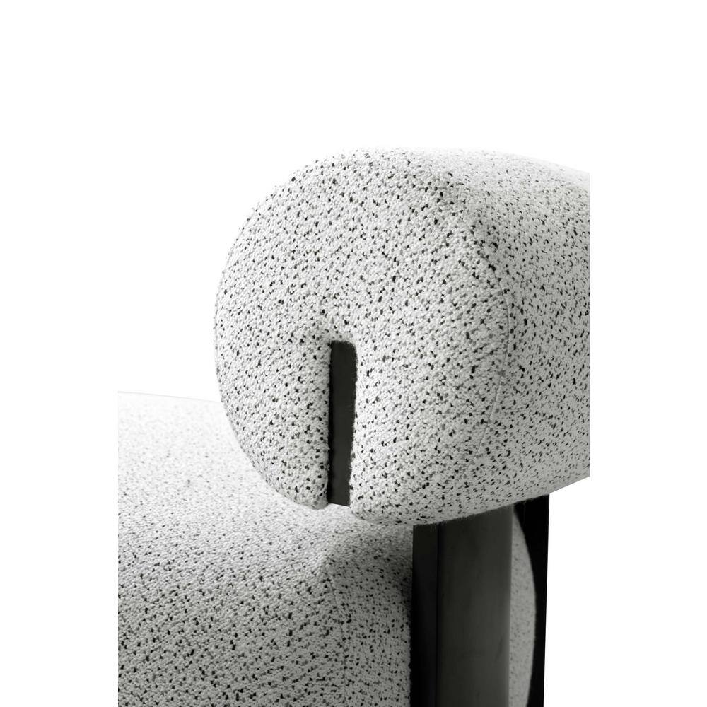 Bartow Black and White Faux Leather Barrel Accent Chair