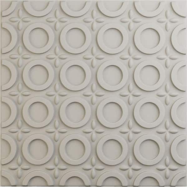 Ekena Millwork 19-5/8"W x 19-5/8"H Abstract EnduraWall Decorative 3D Wall Panel, Satin Blossom White (12-Pack for 32.04 Sq.Ft.)