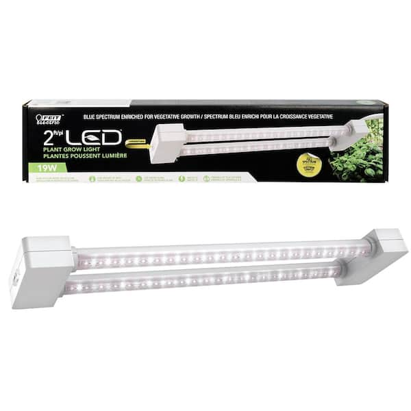 Feit Electric 2 Ft 19 W Equivalence Full Spectrum Led Indoor Linkable Plant Grow Light Daylight Fixture W 4 Tier Hdx Shelving Unit Glp24fs 31436ps The Home Depot