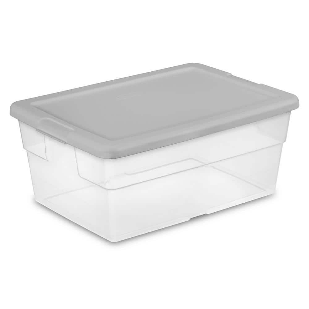 Sterilite Corporation 4-Pack Medium 17.5-Gallons (70-Quart) Clear Tote with  Latching Lid in the Plastic Storage Containers department at