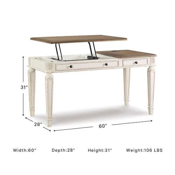 Signature DESIGN BY ASHLEY Realyn 60 in. Rectangular White/Brown 1