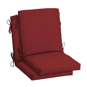 18 in. x 16.5 in. Mid Back Outdoor Dining Chair Cushion in Ruby Red Leala (2-Pack)