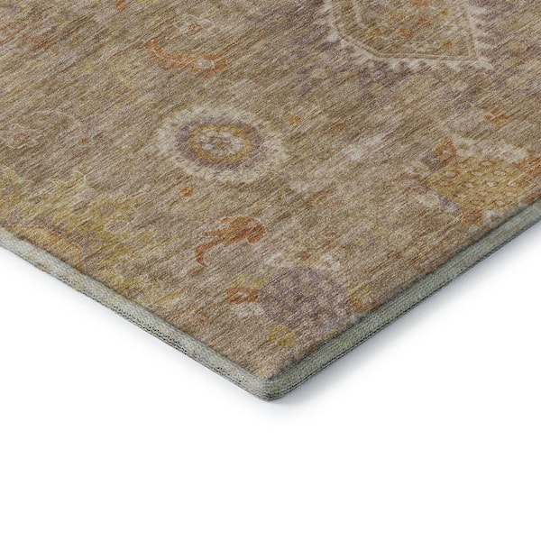 Mayfield Premium Machine Washable Abstract AMF1927 Beige 3 ft. x 5 ft. Area Rug