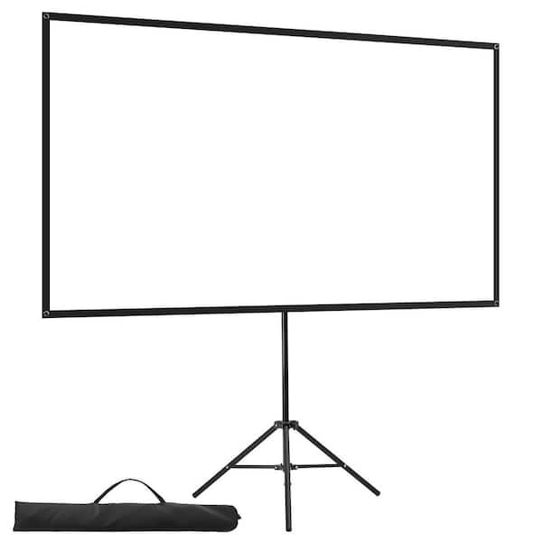 Projector Screen with Stand, 80 in. 16:9 4K HD Wrinkleless Tripod Screen with Bag, for Home Theater and Office