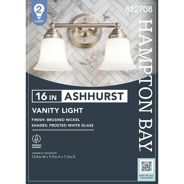 Craftmade Dotti 2-Light Bath Vanity Wall Mount - Brushed Polished Nickel, Frosted Glass Globes, 6"H X 15"W, 120W Max