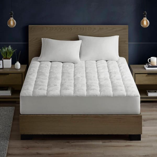 Dream Puff 15 in. Twin White Overfilled Down Alternative Mattress Pad