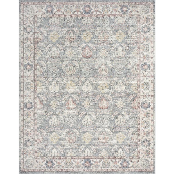 Tayse Rugs Addison Oriental Gray 8 ft. x 10 ft. Indoor Area Rug