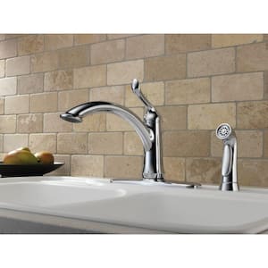 Linden Single-Handle Standard Kitchen Faucet with Side Sprayer in Chrome