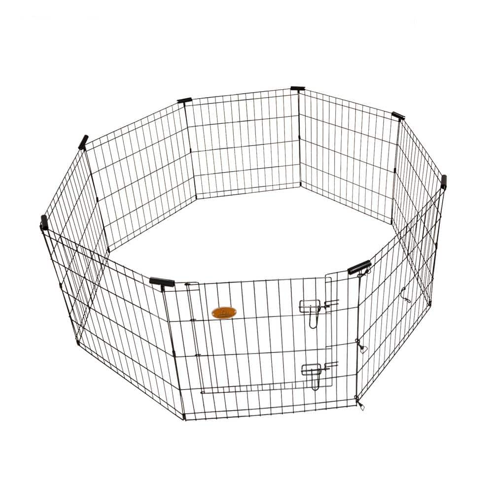 Black Metal 8-Panel 42" Exercise Playpen with Gate