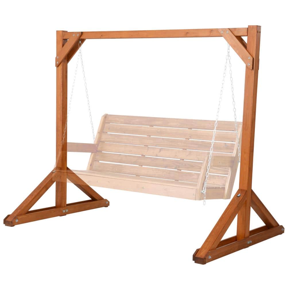 Wooden Outdoor Swing Stand for Porch and Garden, Brown price history on PriceWatchPro