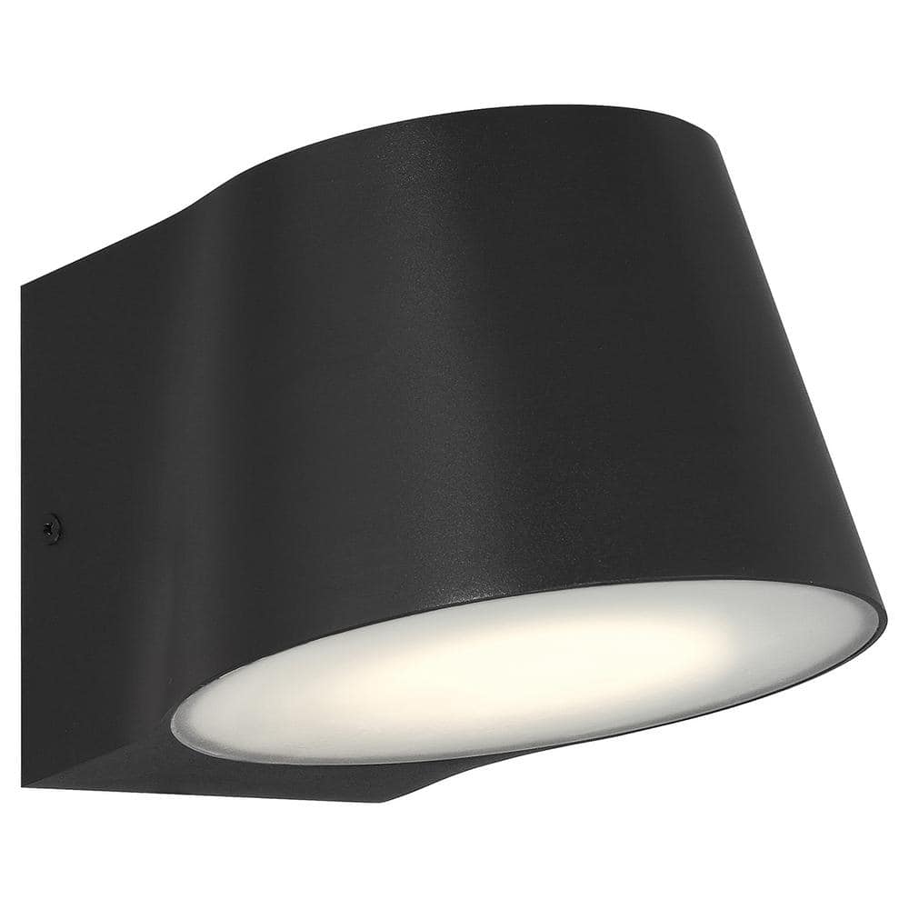 Ry 6.5 in. 2-Lights Black Integrated LED Flush Mount Ceiling Light