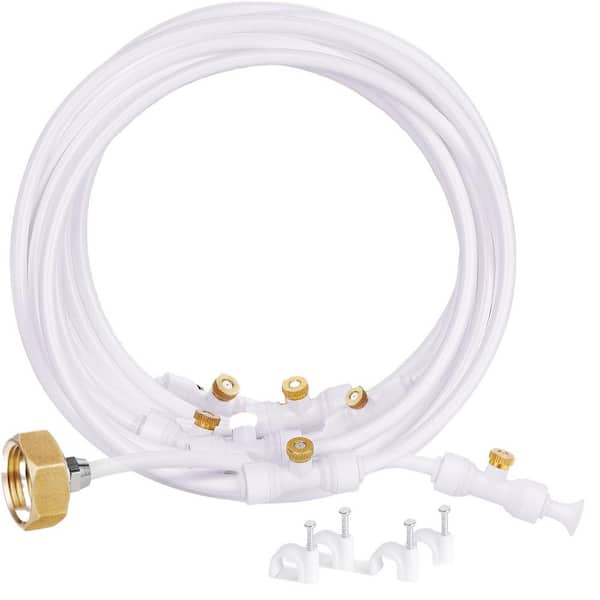 Misopily 26.3 ft. Misting Cooling System with 7 Brass Mist Nozzle, Brass Adapter 3/4 in. for Backyard, Garden, Trampoline