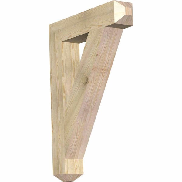Ekena Millwork 6 in. x 44 in. x 32 in. Douglas Fir Traditional Craftsman Rough Sawn Bracket
