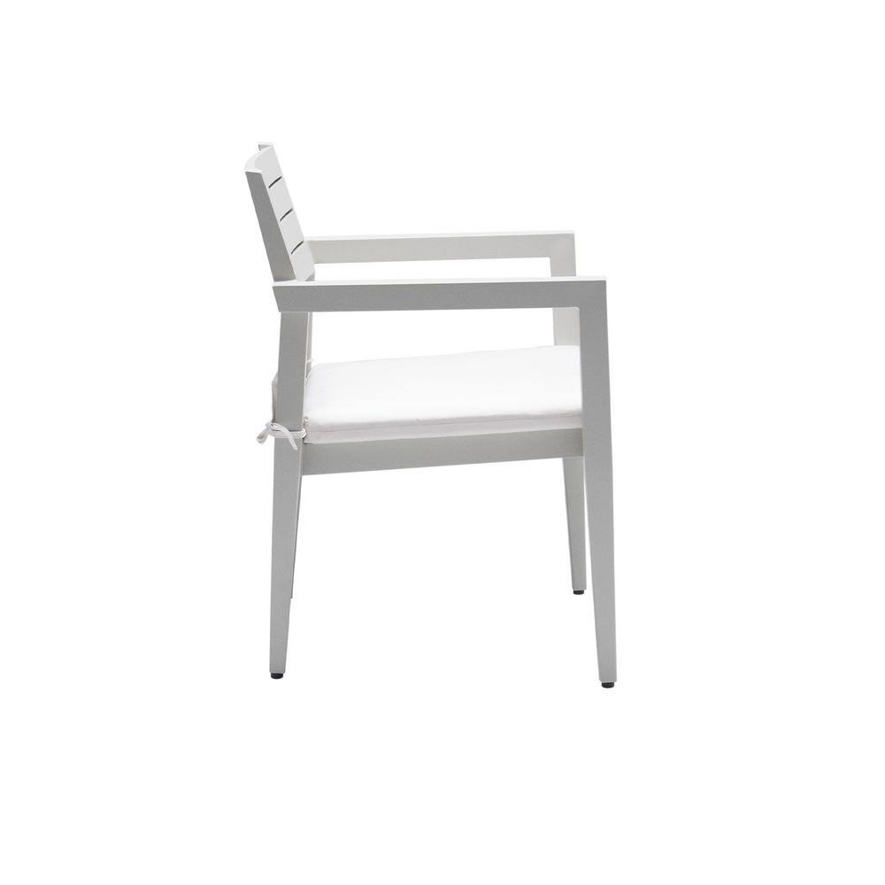 4-Piece White Metal Outdoor Dining Chair with White Cushions price history on PriceWatchPro