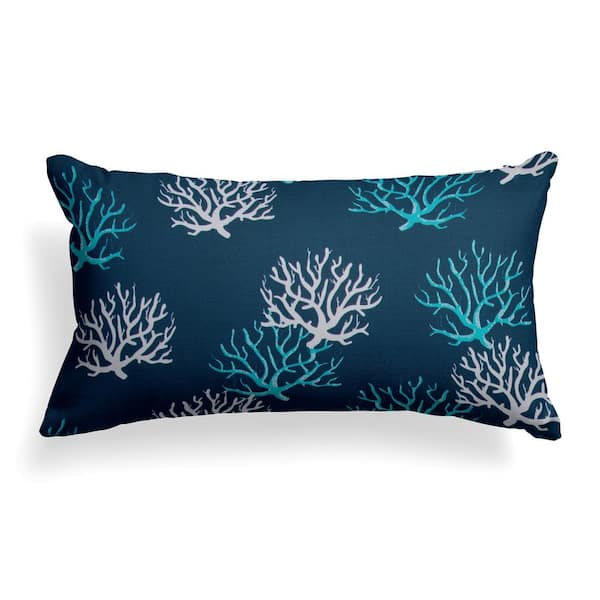 Grouchy Goose Reef Royal Lumbar Outdoor Throw Pillow