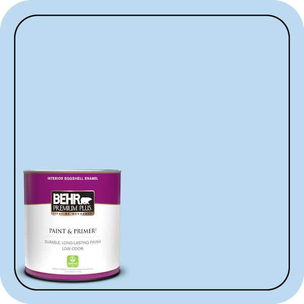 BEHR PREMIUM PLUS 1 qt. #P510-1 Greek Isles Eggshell Enamel Low Odor Interior Paint & Primer